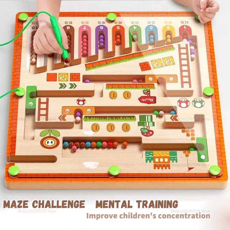 Labyrinthe Magnétique en Bois – Montessori